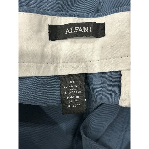 Mens Alfani Blue Dress Shorts Size 38 Flat Front - Picture 5 of 9